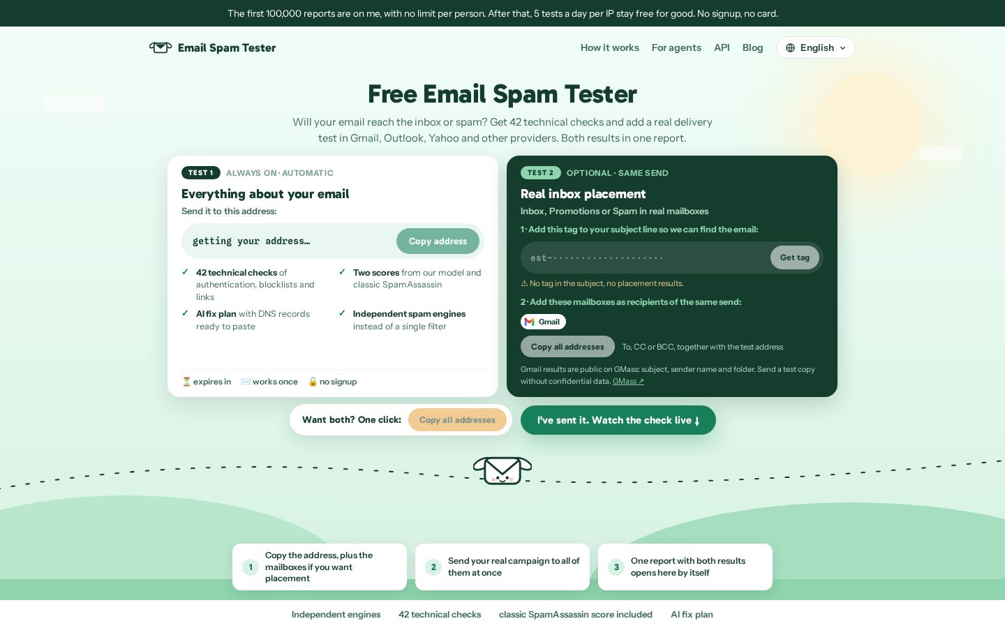 Email Spam Tester Homepage