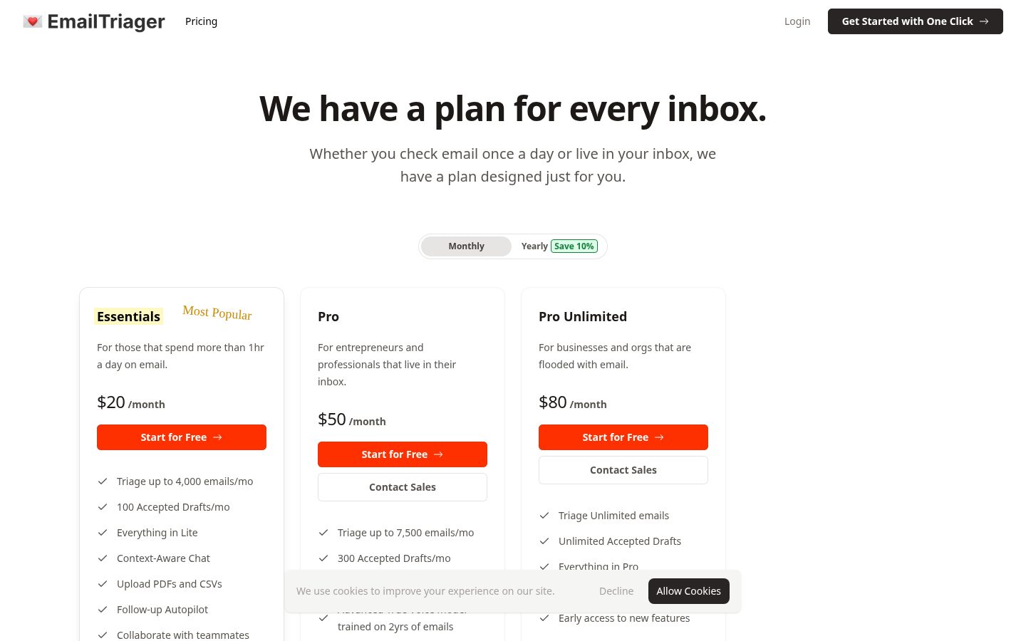 EmailTriager Pricing