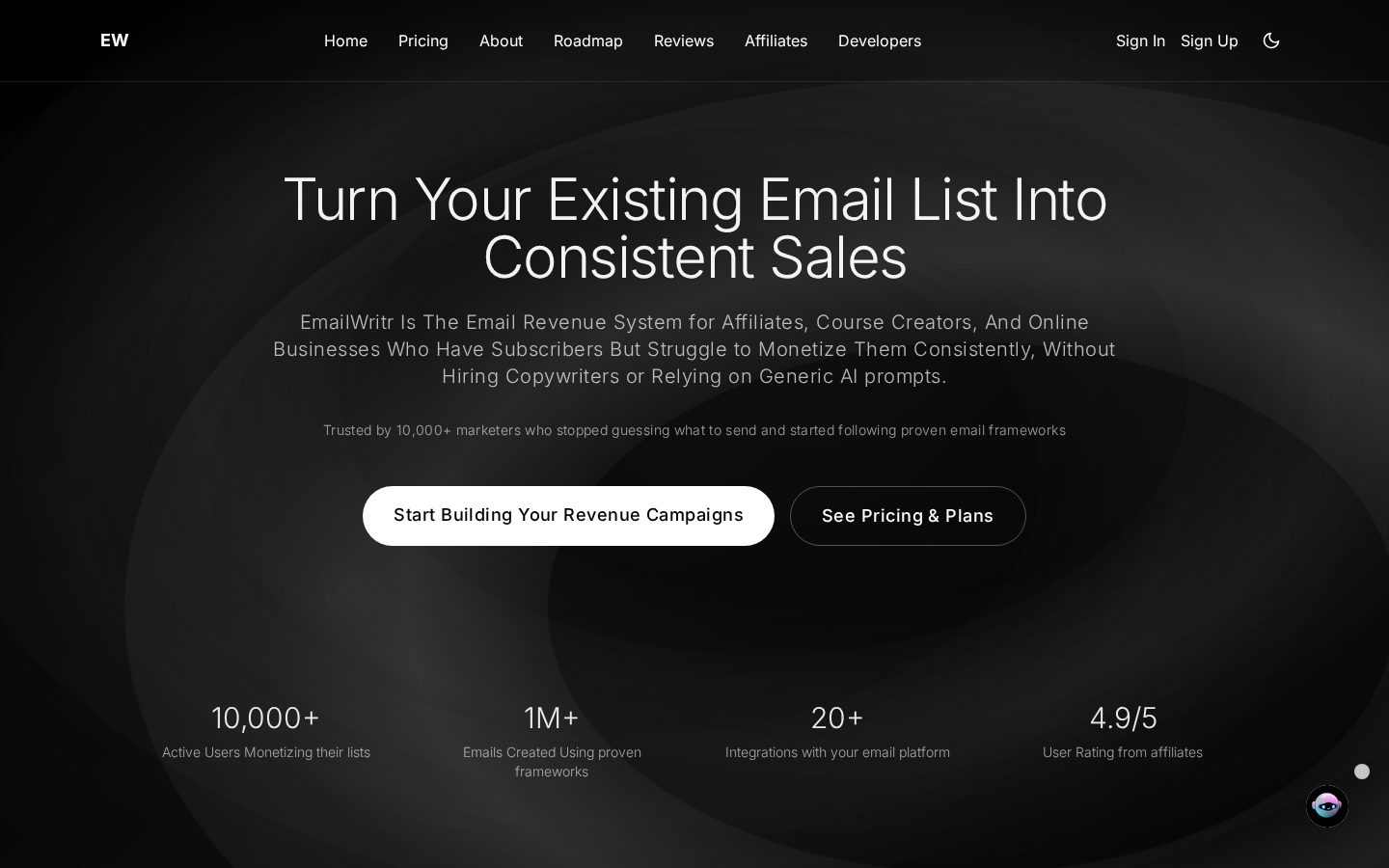 EmailWritr Homepage