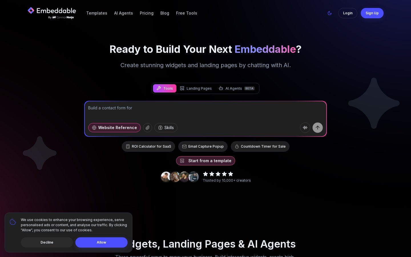 Embeddable Homepage