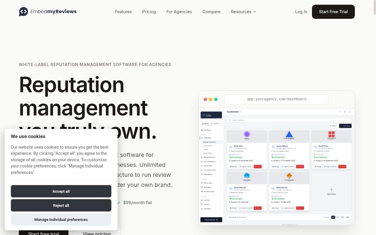 EmbedMyReviews Homepage