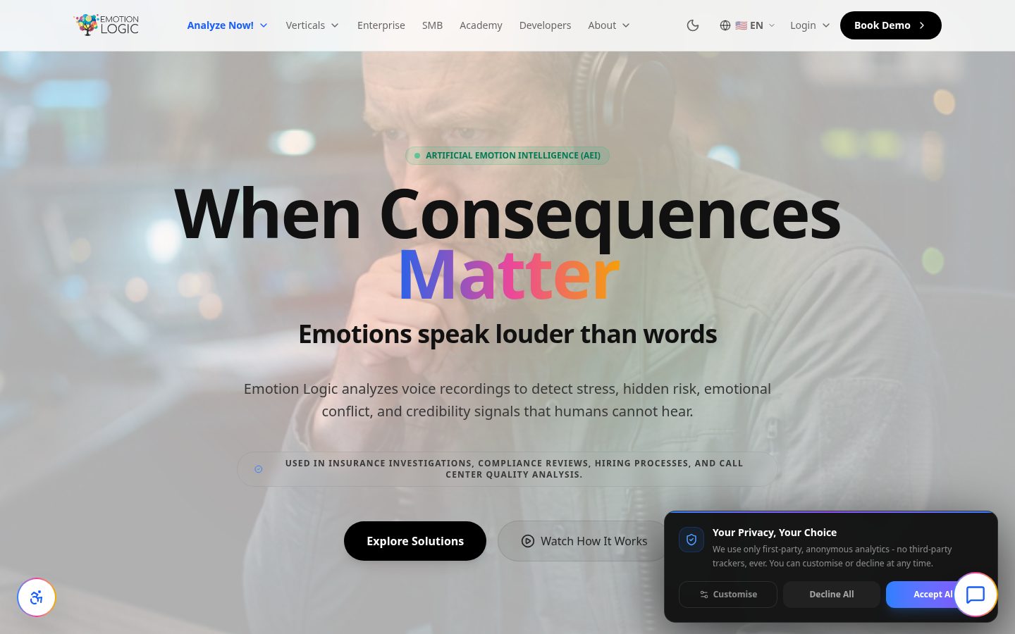 Emotion Logic.ai Homepage
