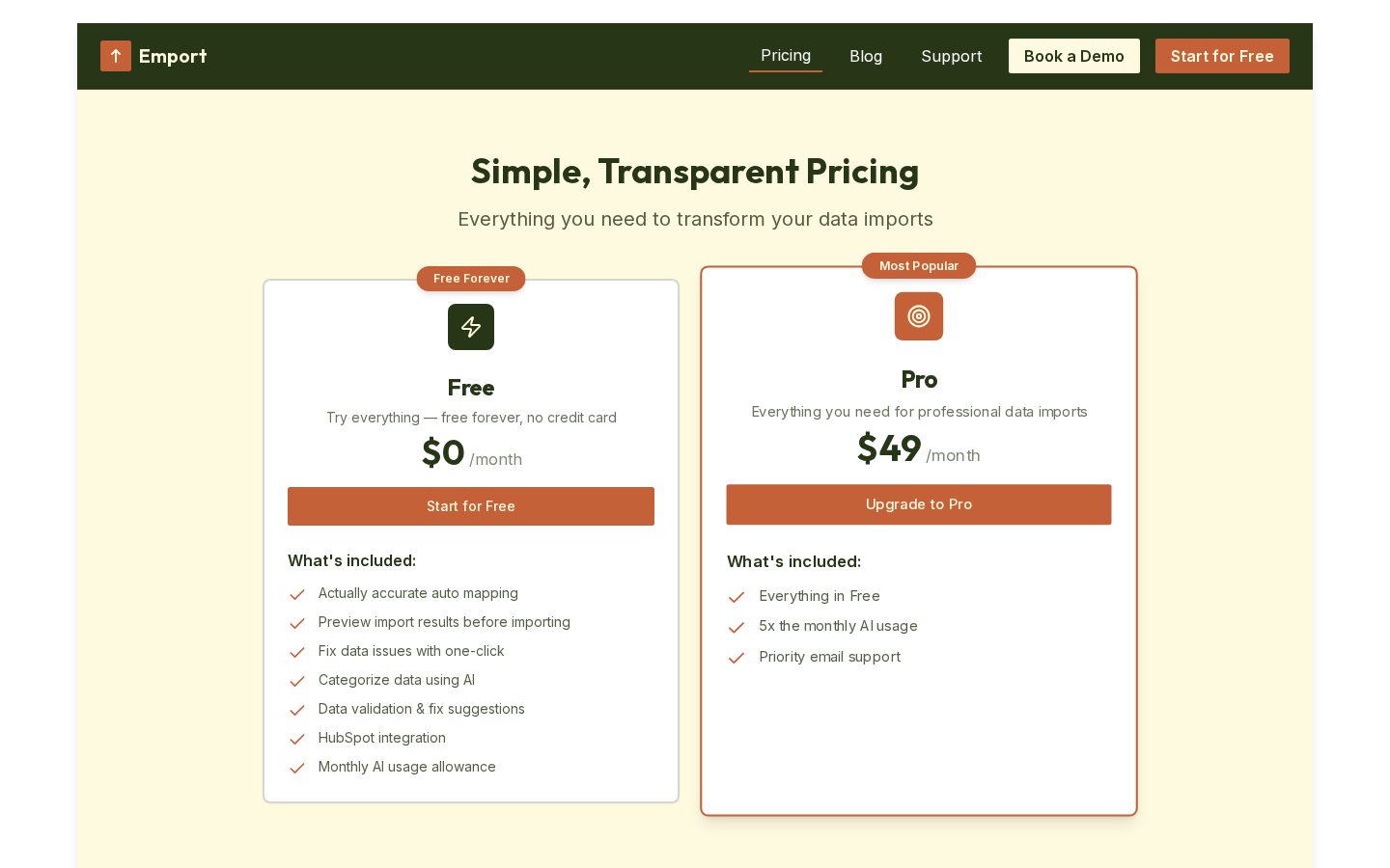 Emport Pricing