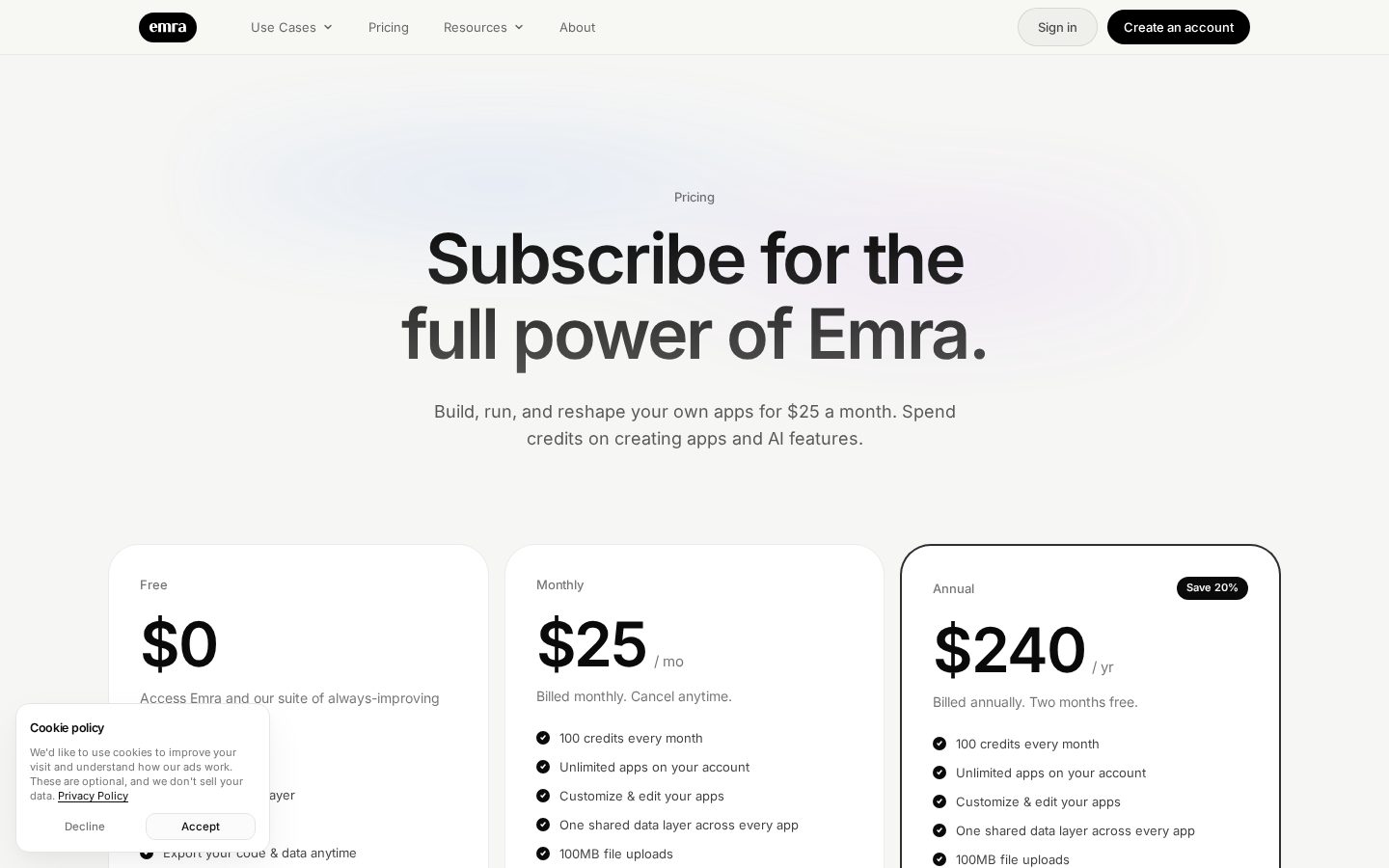Emra Pricing