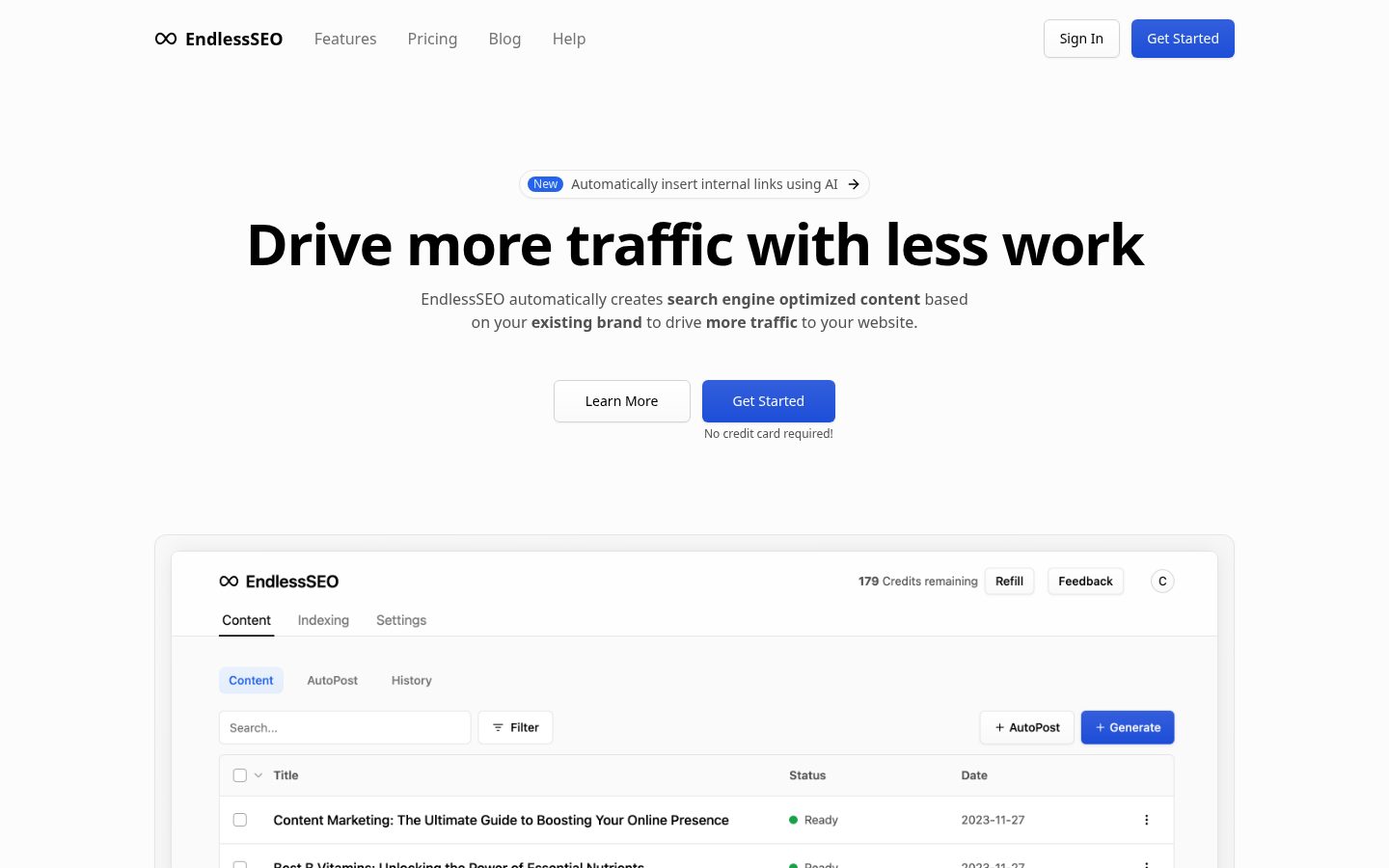 EndlessSEO Homepage