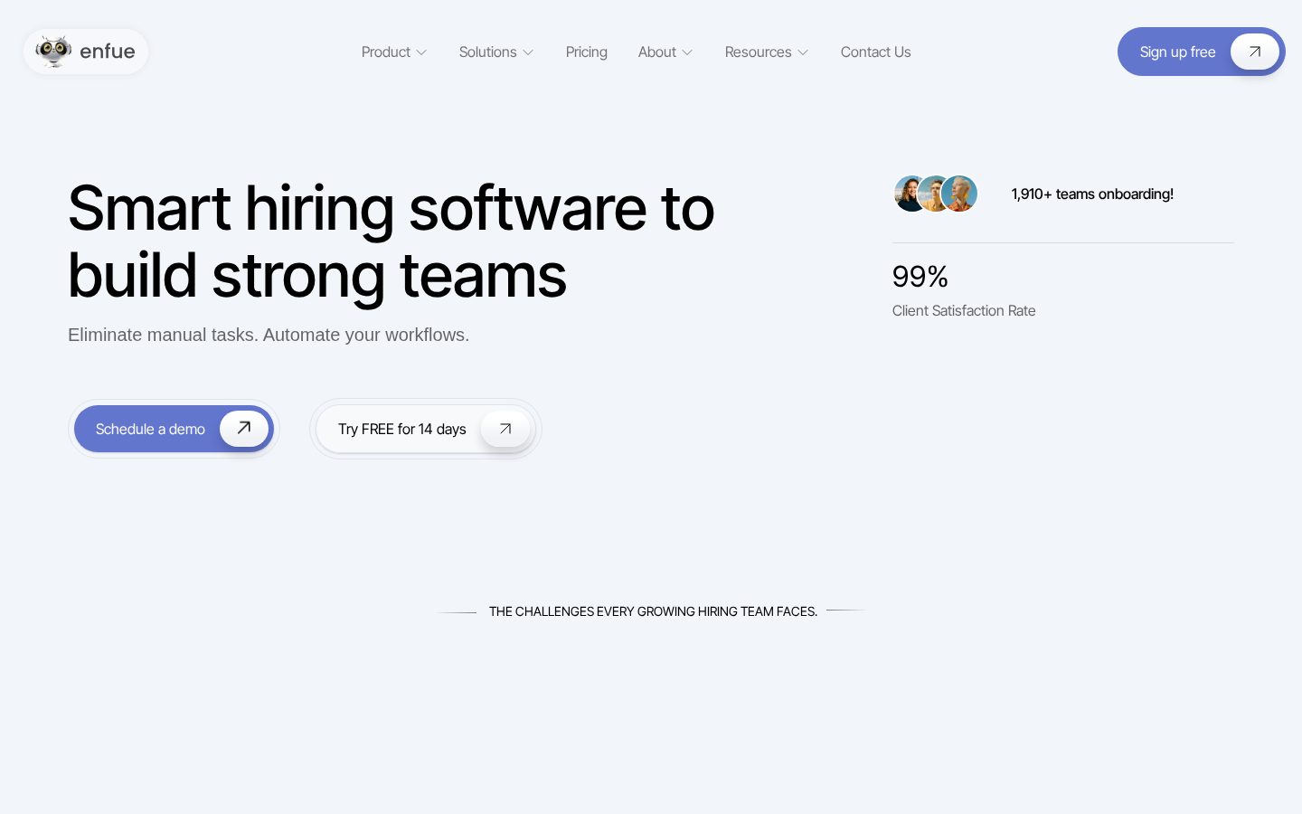 enfue TalentSpike AI Homepage