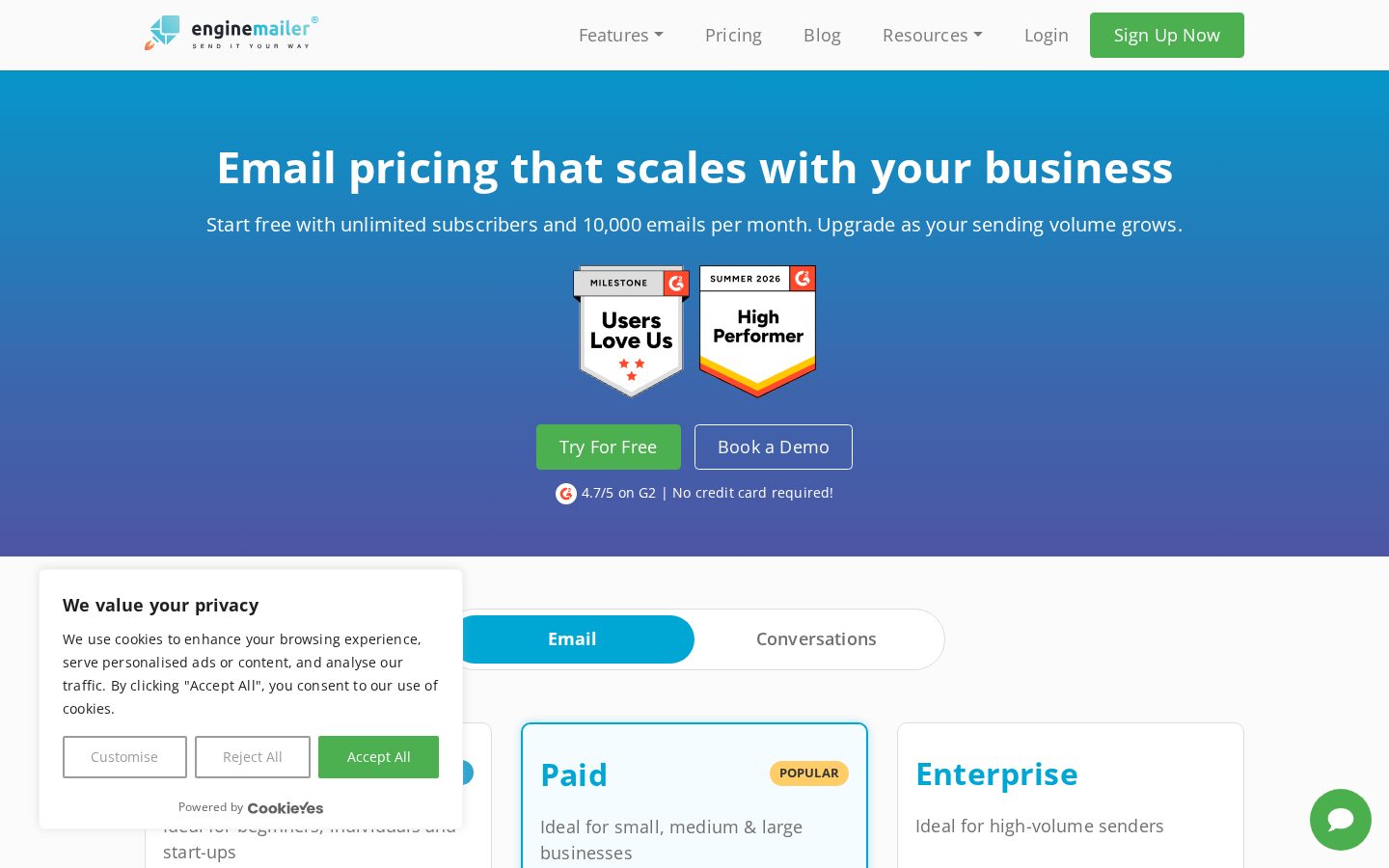 Enginemailer Pricing