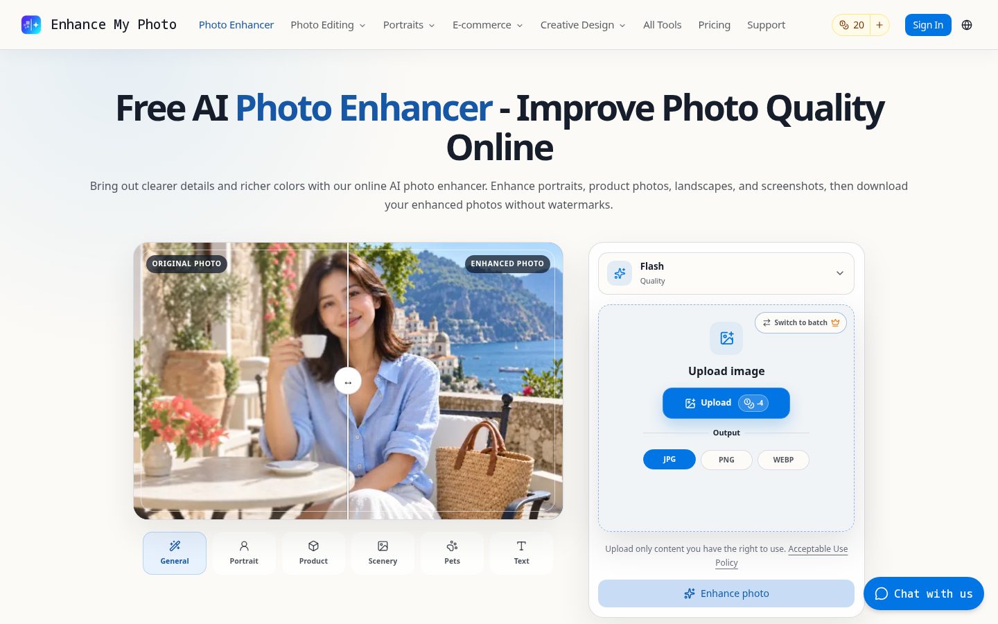 Enhance My Photo Homepage