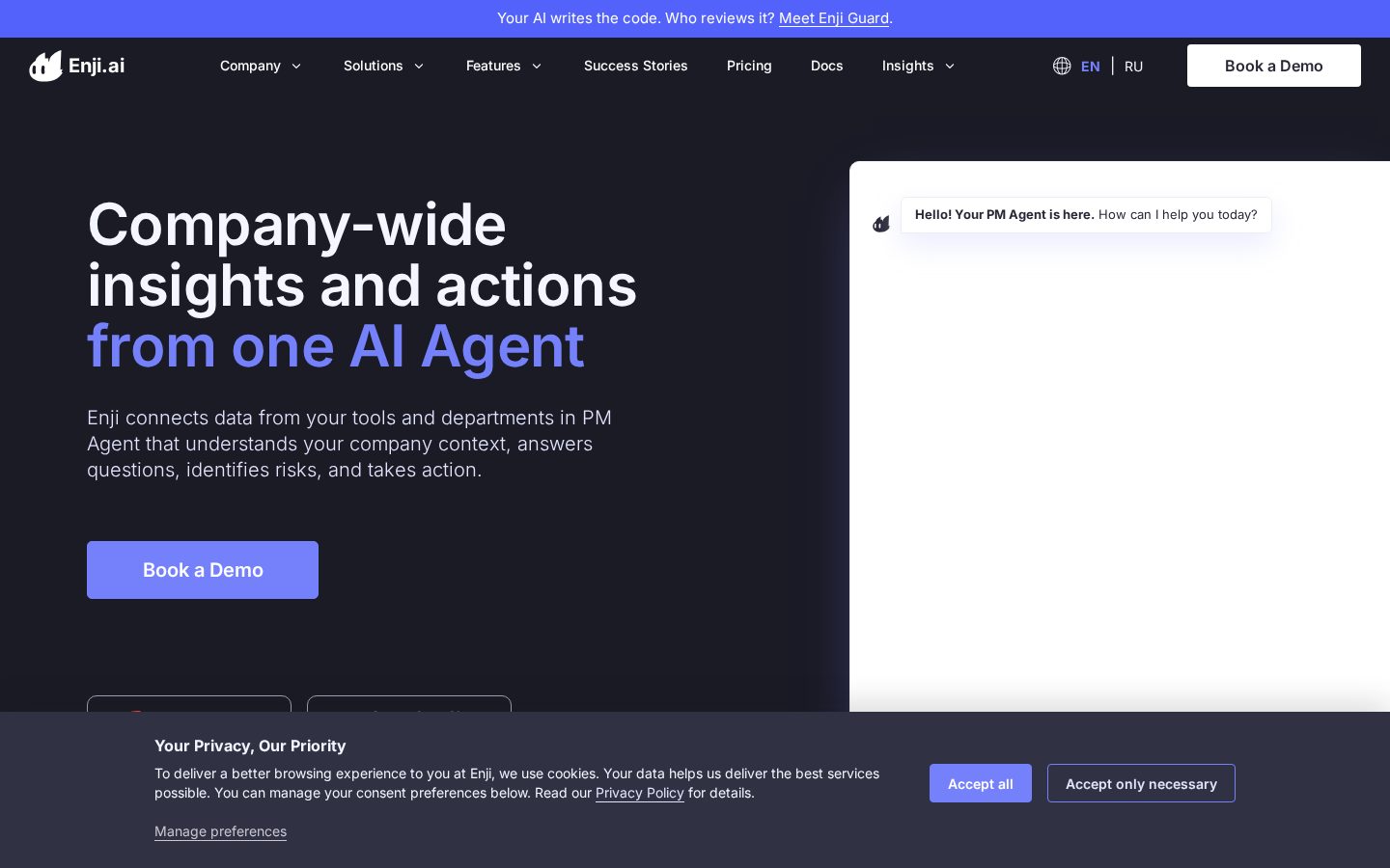 Enji.ai Homepage