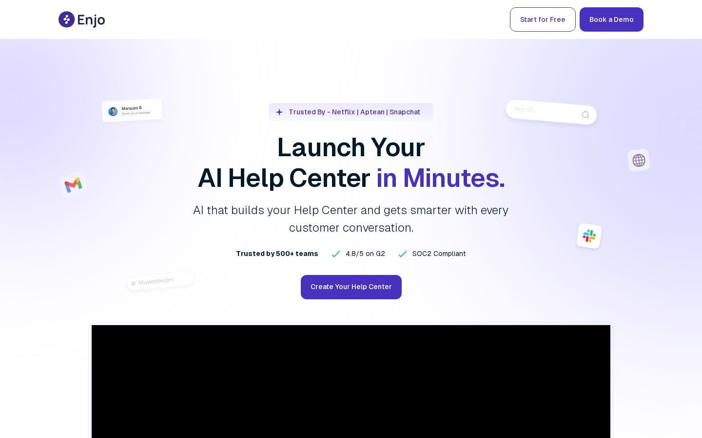 Enjo Help Center Homepage