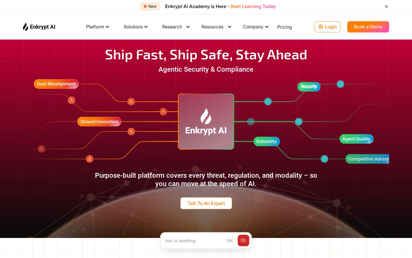 Enkrypt AI Homepage
