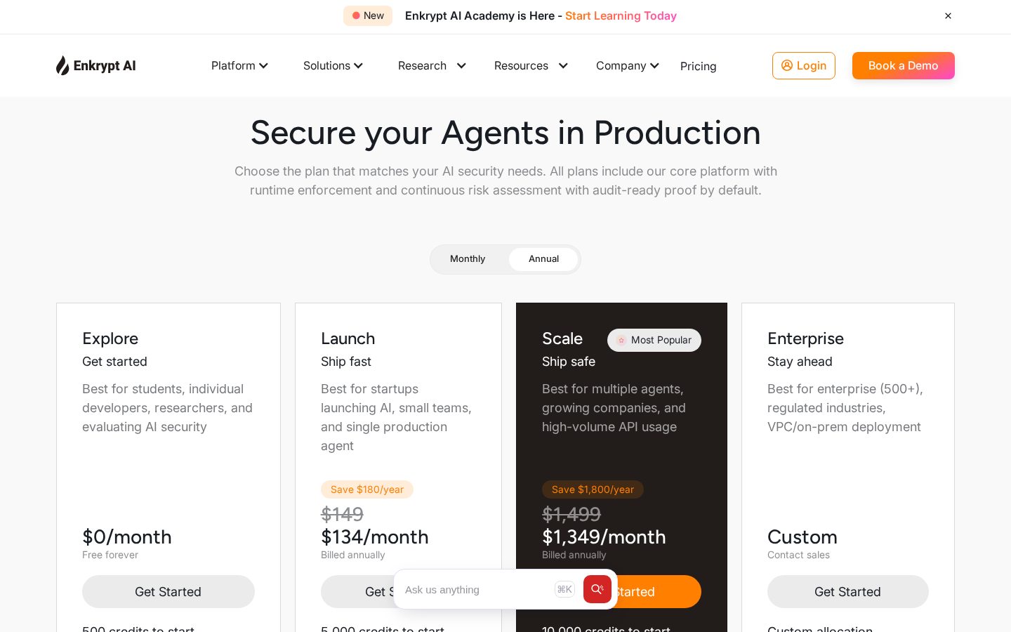 Enkrypt AI Pricing