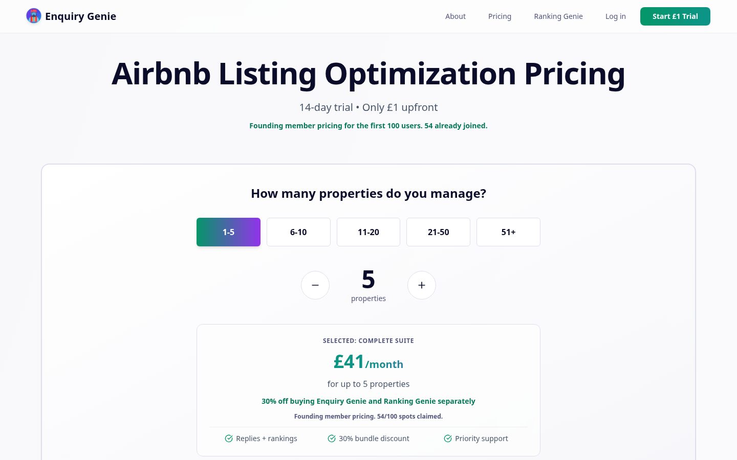 Enquiry Genie Pricing