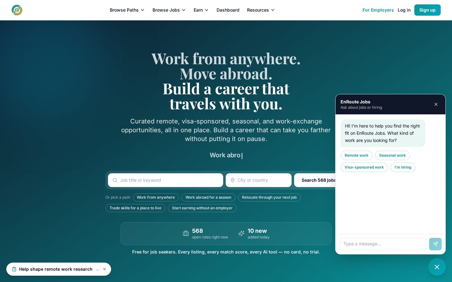 EnRoute Jobs Homepage