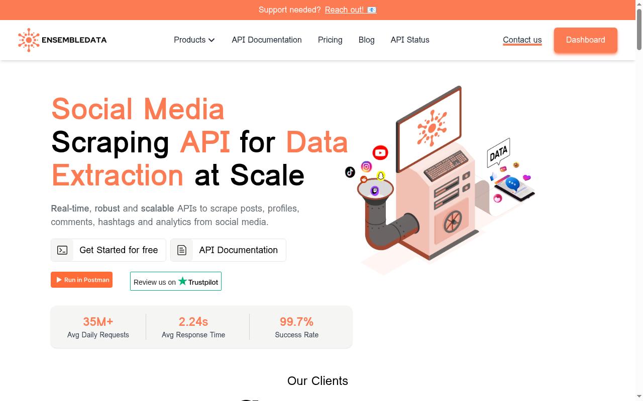EnsembleData Homepage