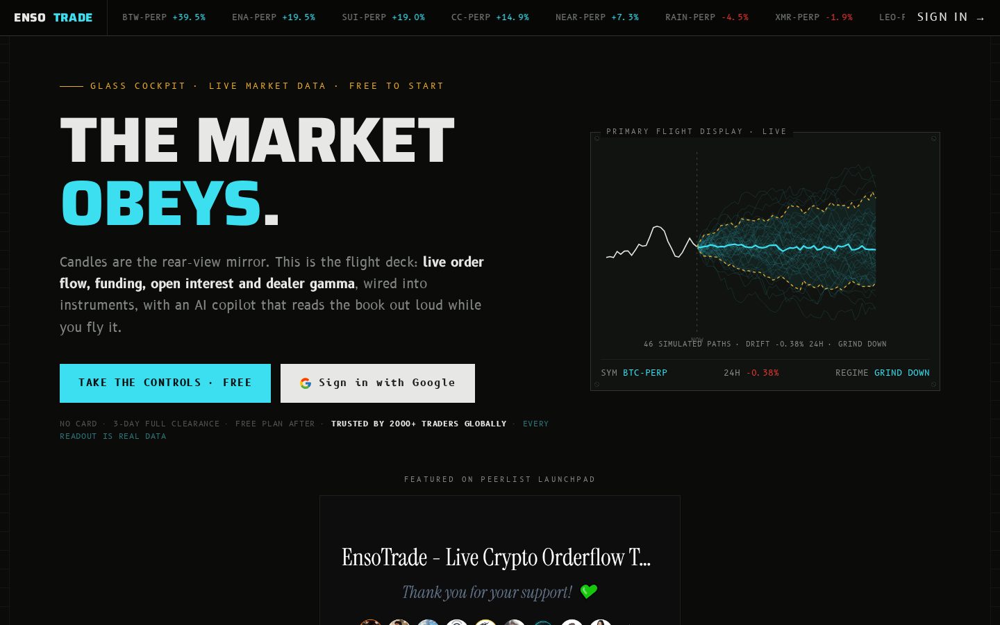 EnsoTrade Homepage