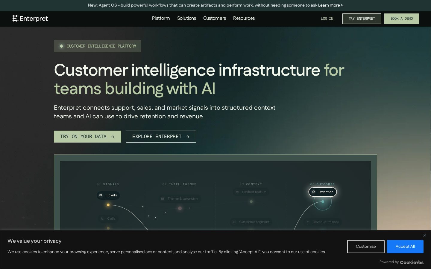 Enterpret Homepage