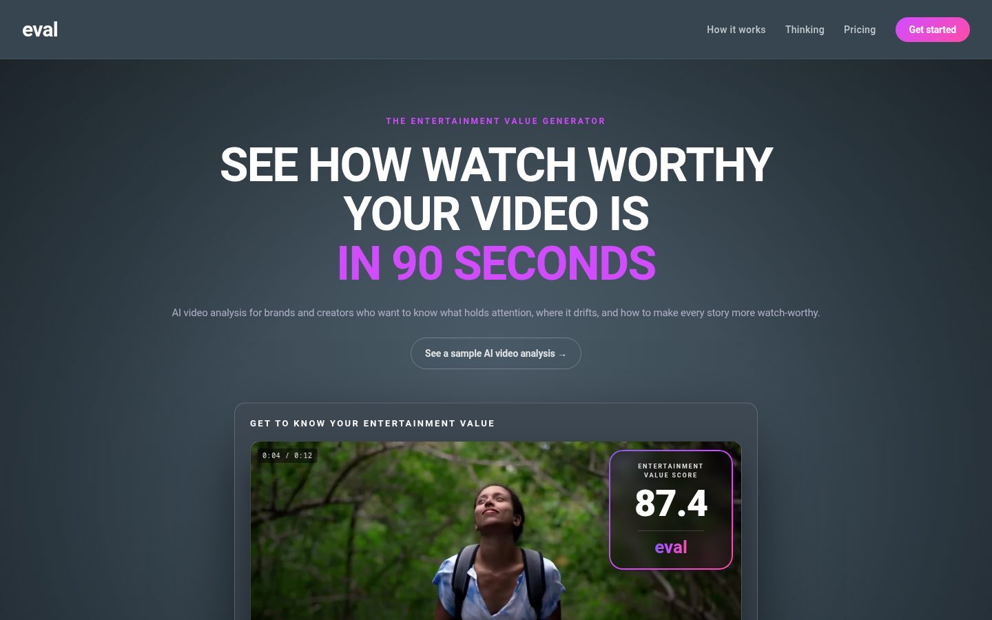 Entertainment Value Generator Homepage
