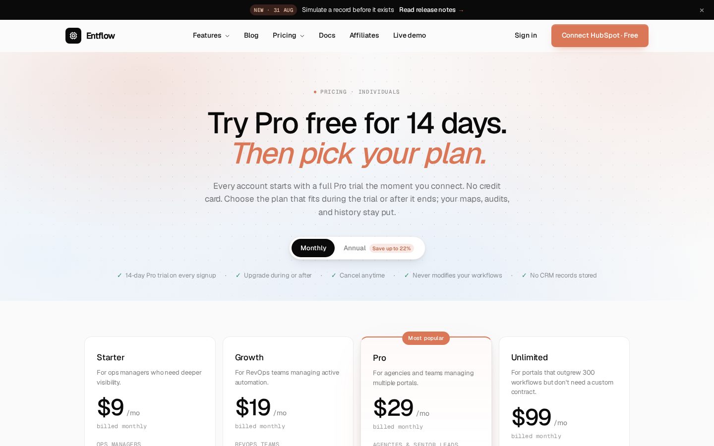 Entflow Pricing