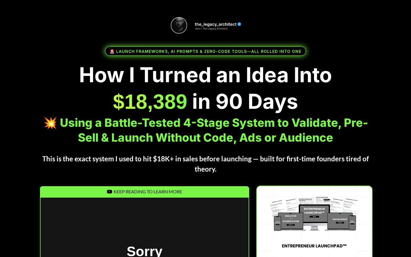 Entrepreneur Launchpad Homepage
