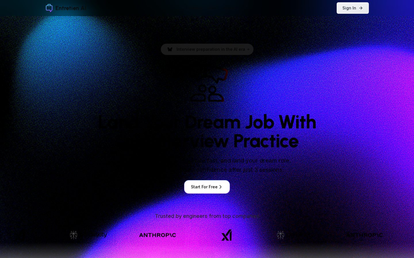Entretien AI Homepage