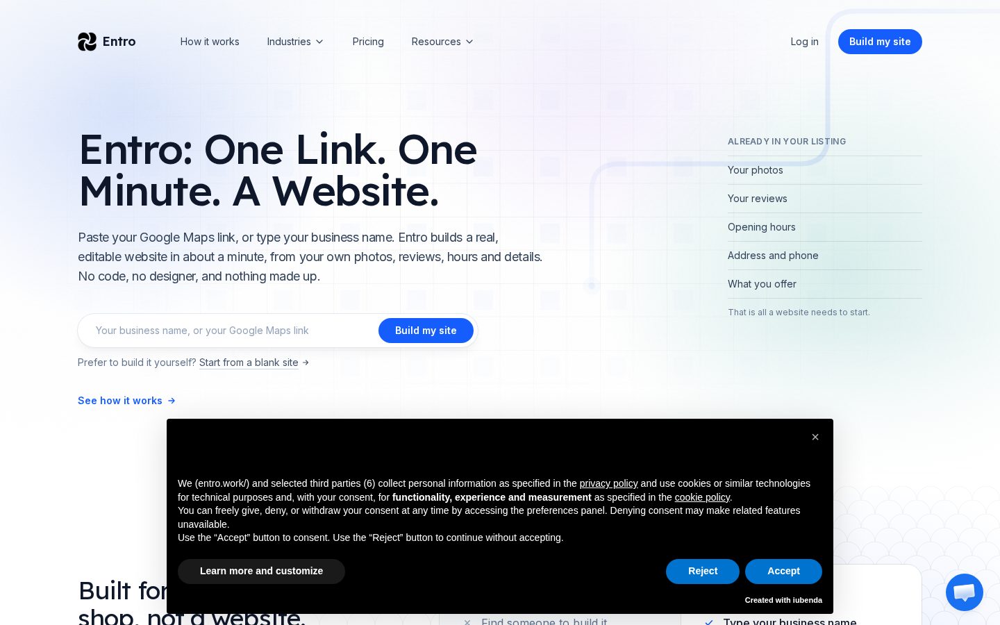 Entro Homepage