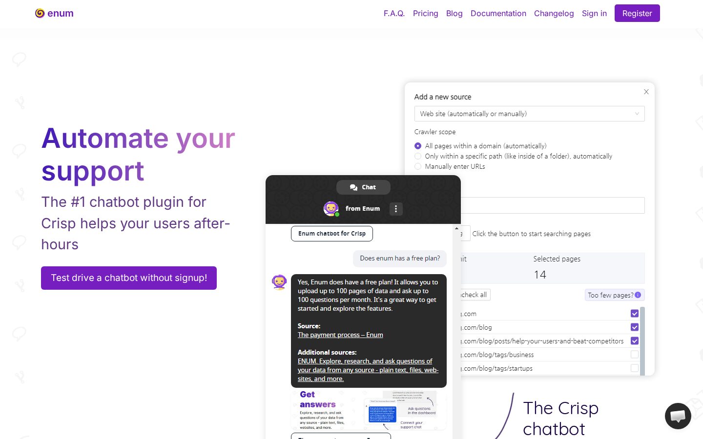Enum Smart AI Assistant Homepage