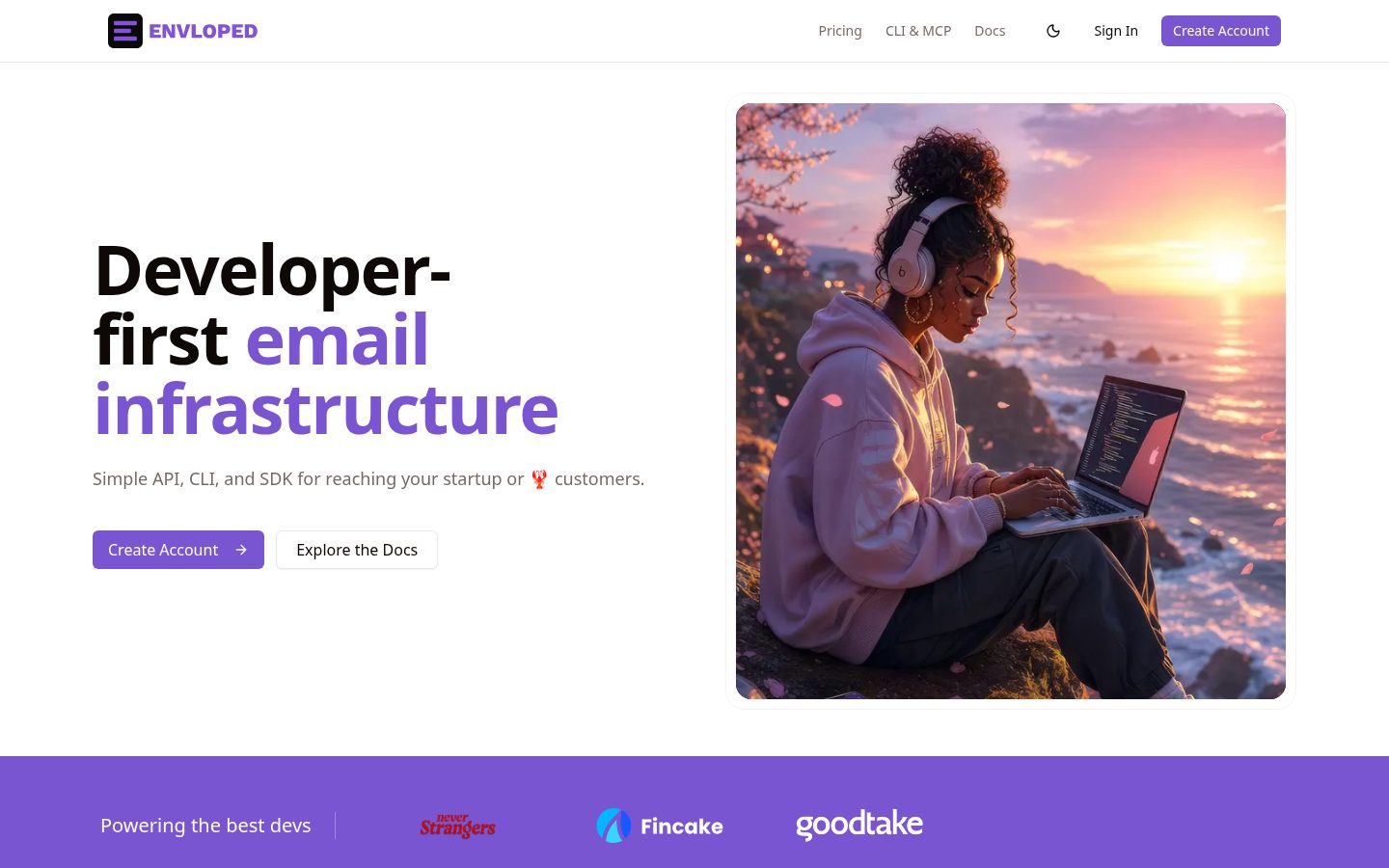 Envloped Homepage
