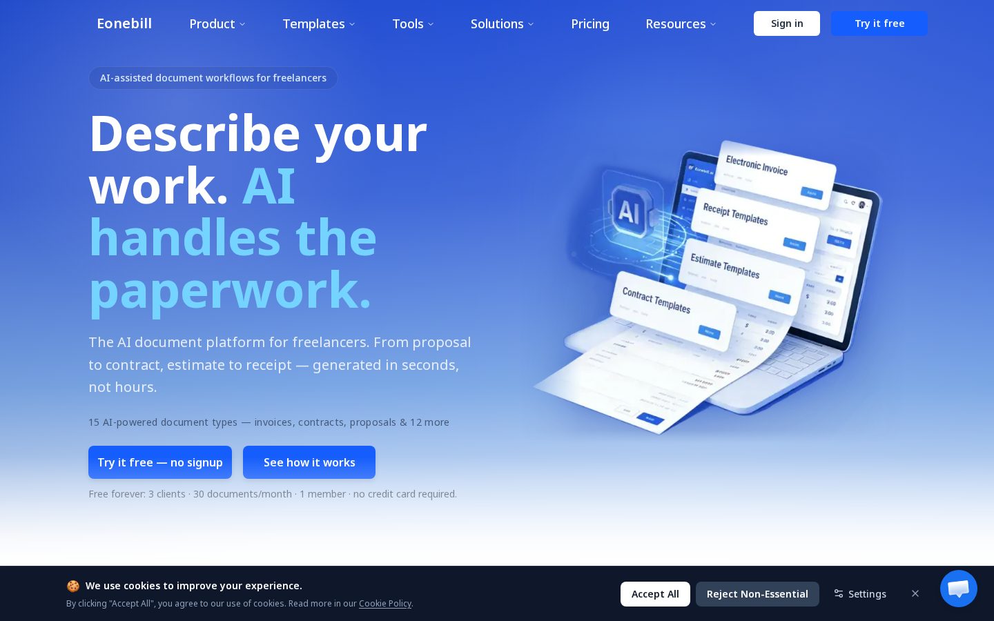 Eonebill Homepage