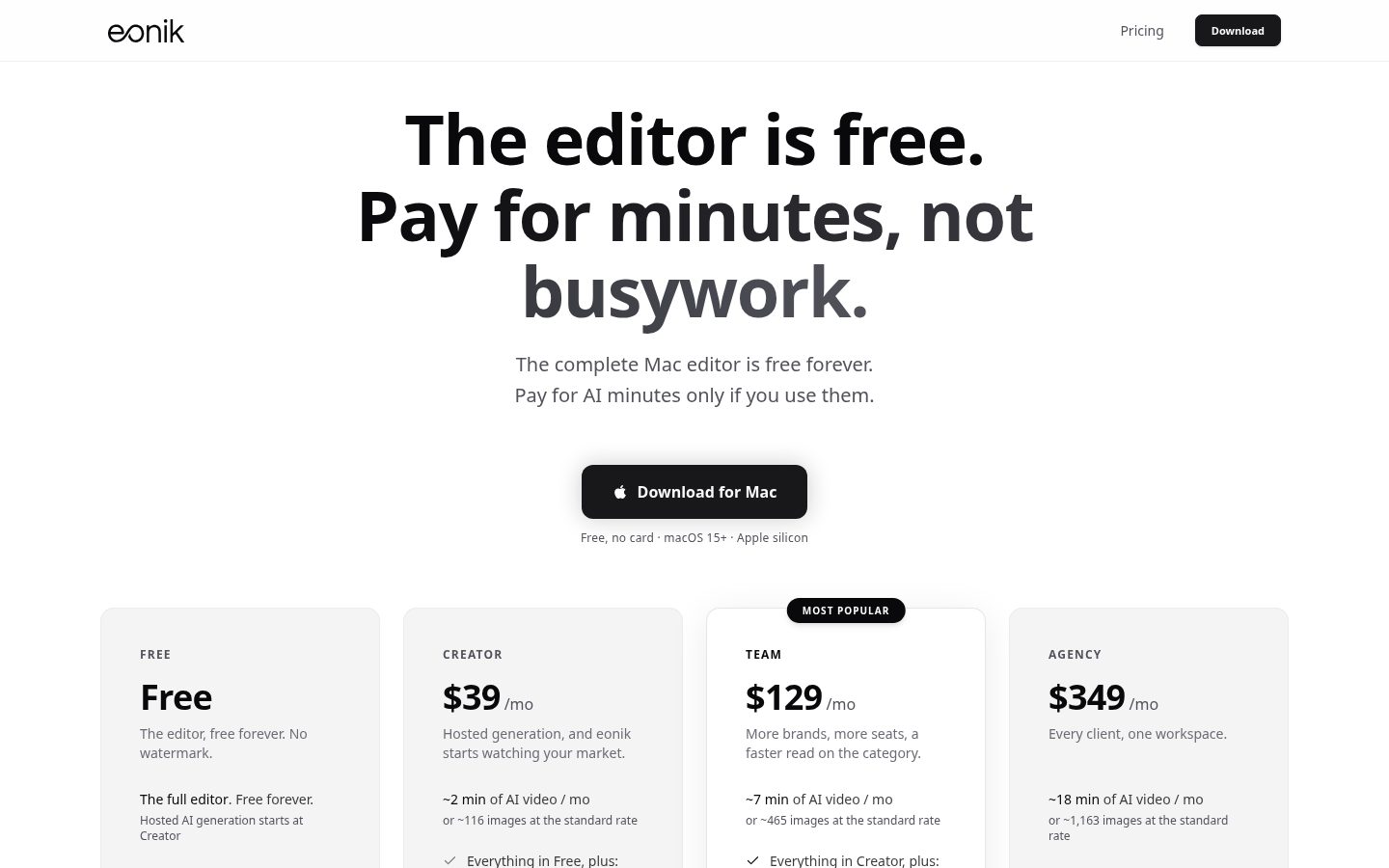eonik Pricing