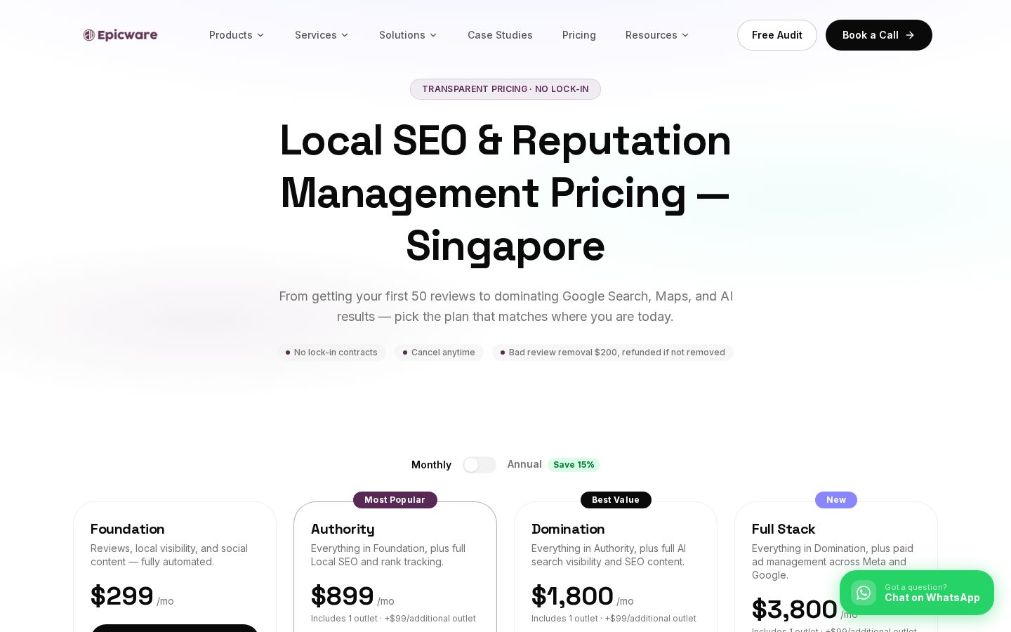 Epicware Reputation and Local SEO Pricing