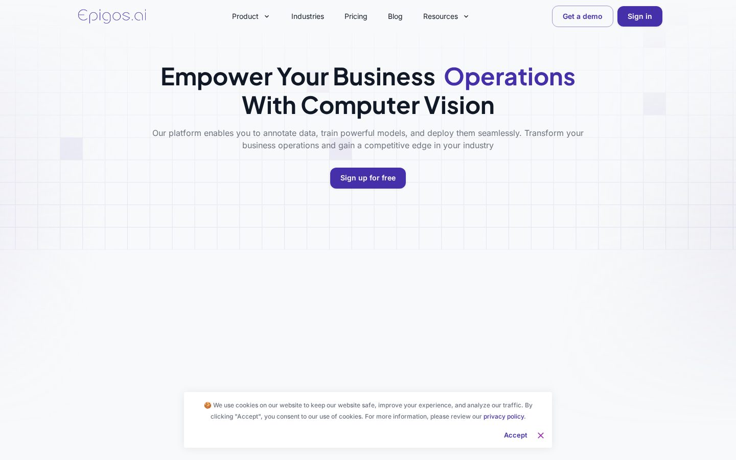 Epigos AI Homepage