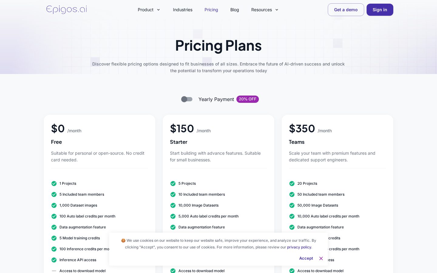Epigos AI Pricing
