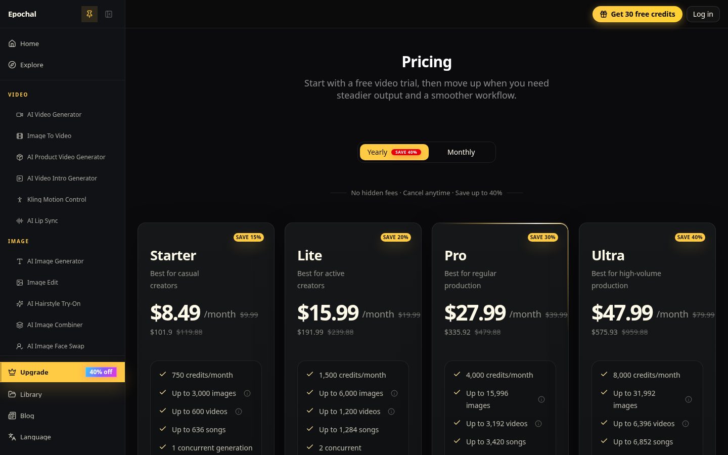 Epochal Pricing