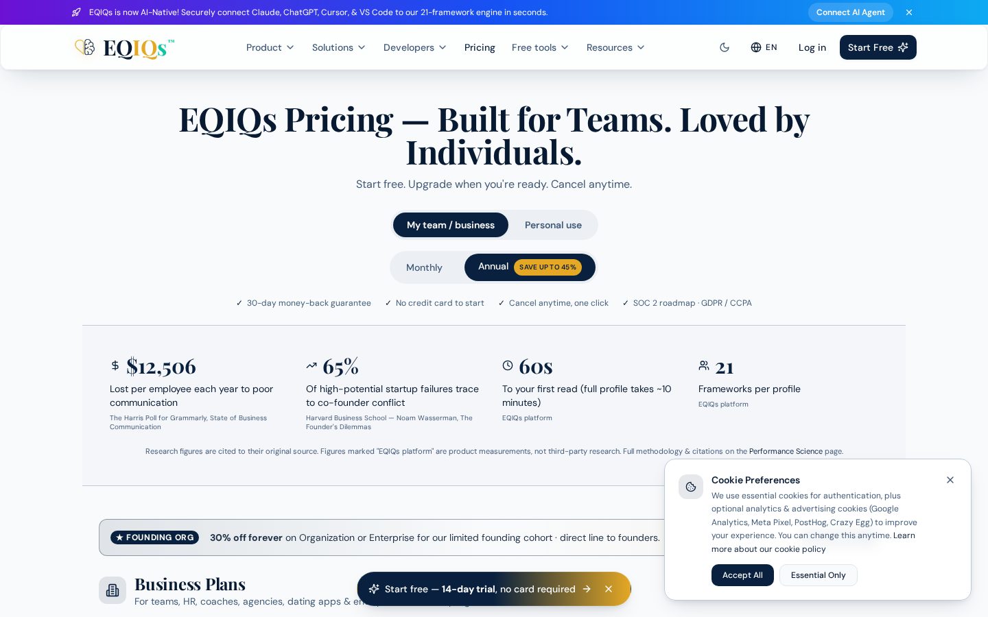 EQIQs Pricing