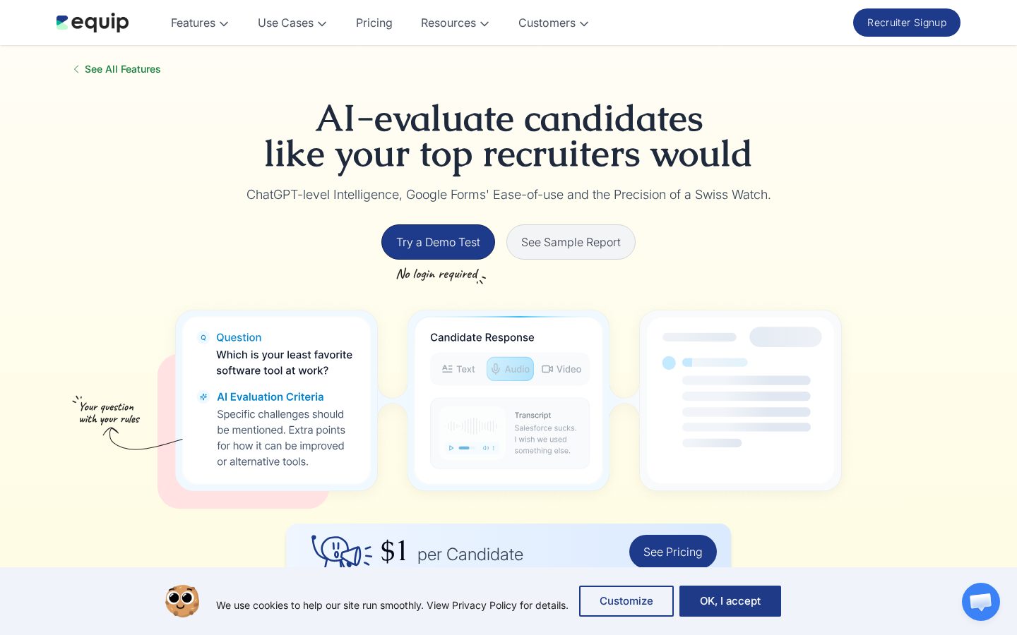Equip AI Interview Homepage