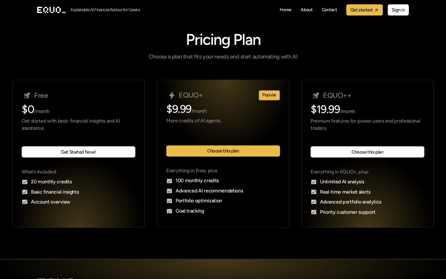 EQUO Pricing