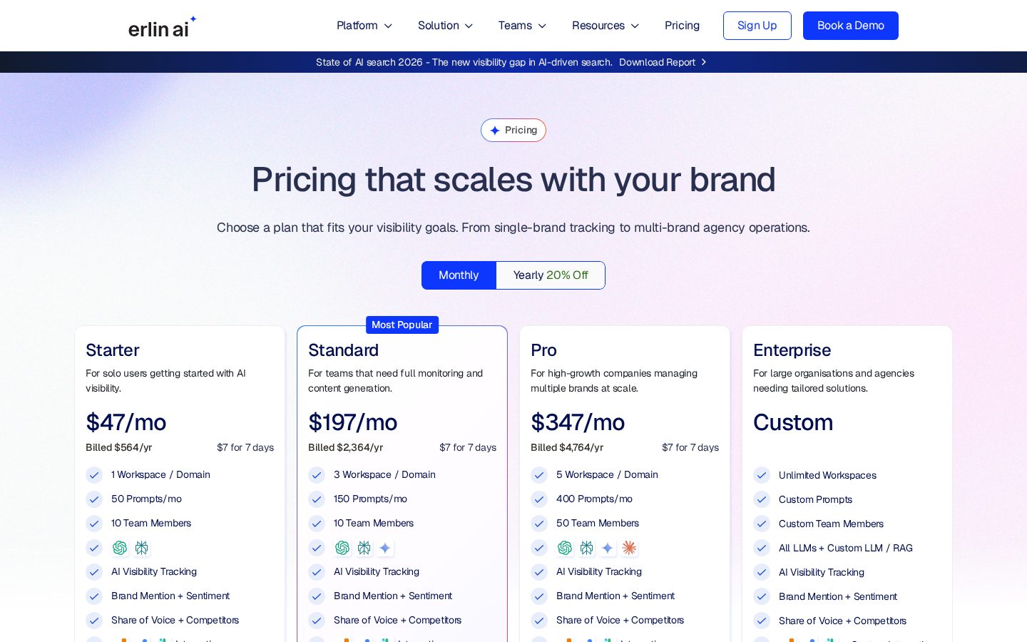 Erlin AI Pricing