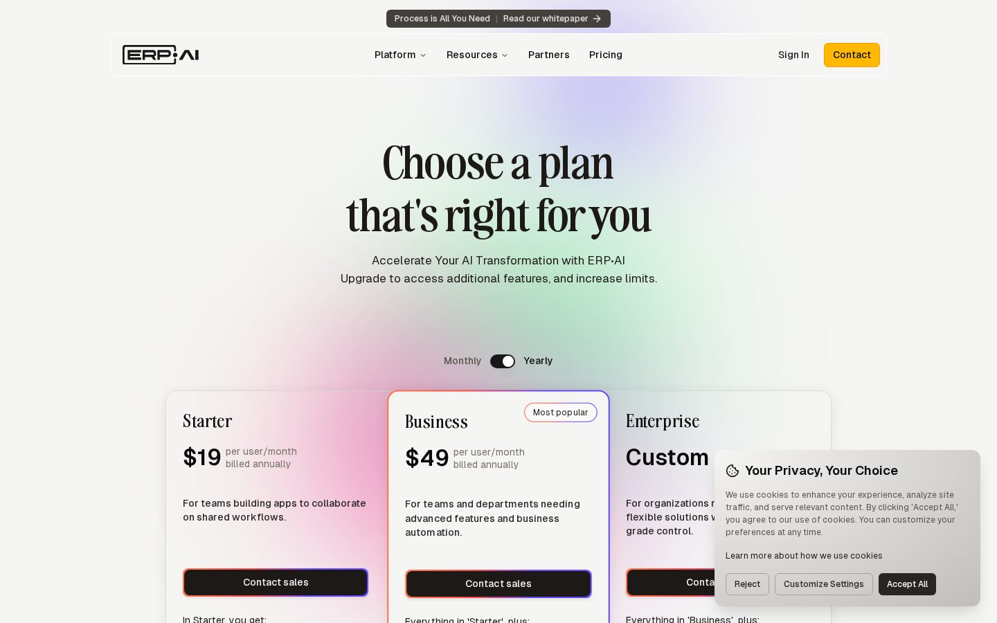 ERP·AI Pricing