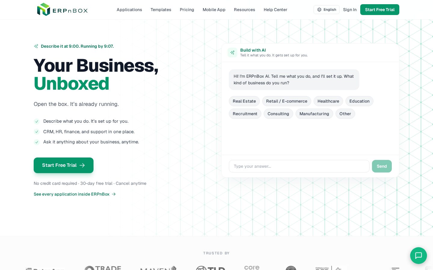 ERPnBox Homepage