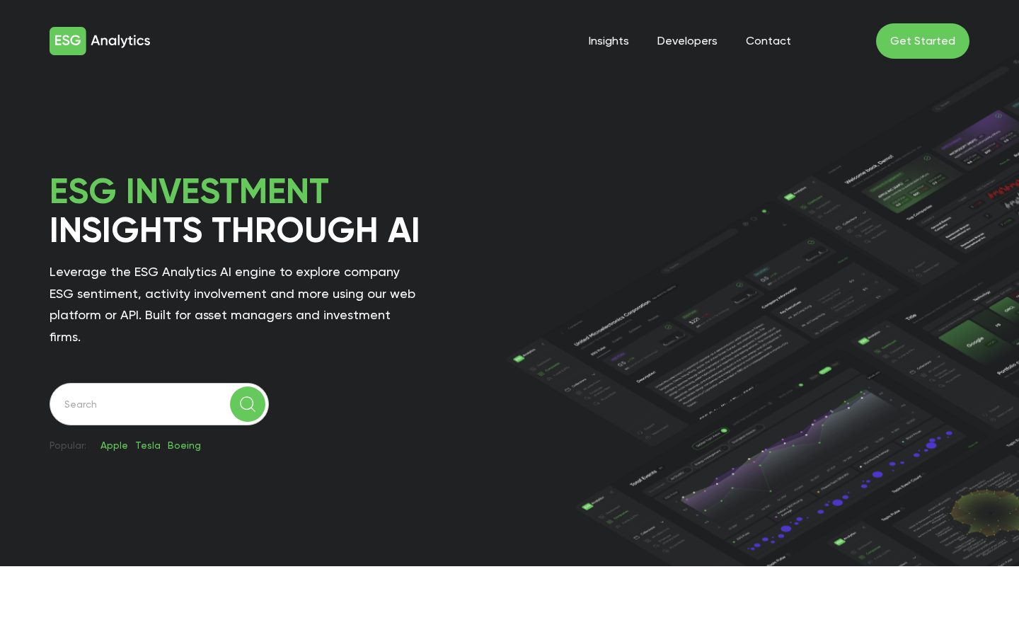ESG Analytics Homepage