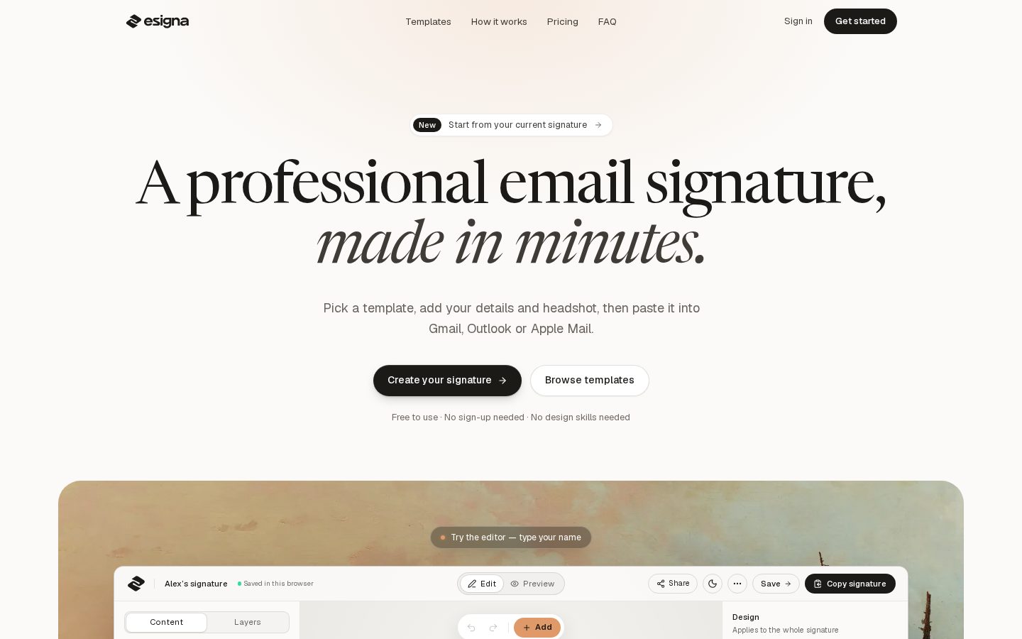 esigna Homepage