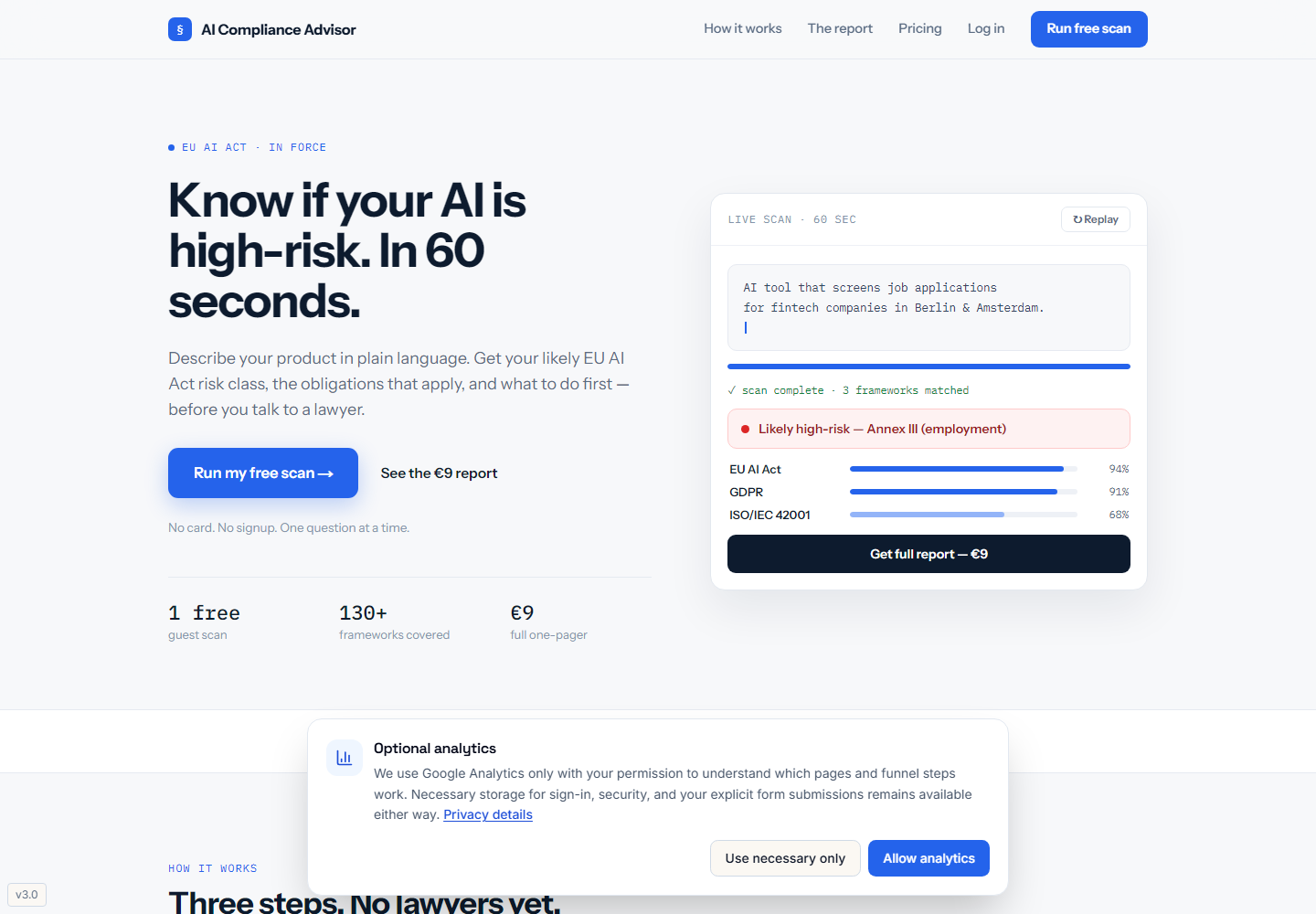 EU AI Act Risk Checker for Startups homepage