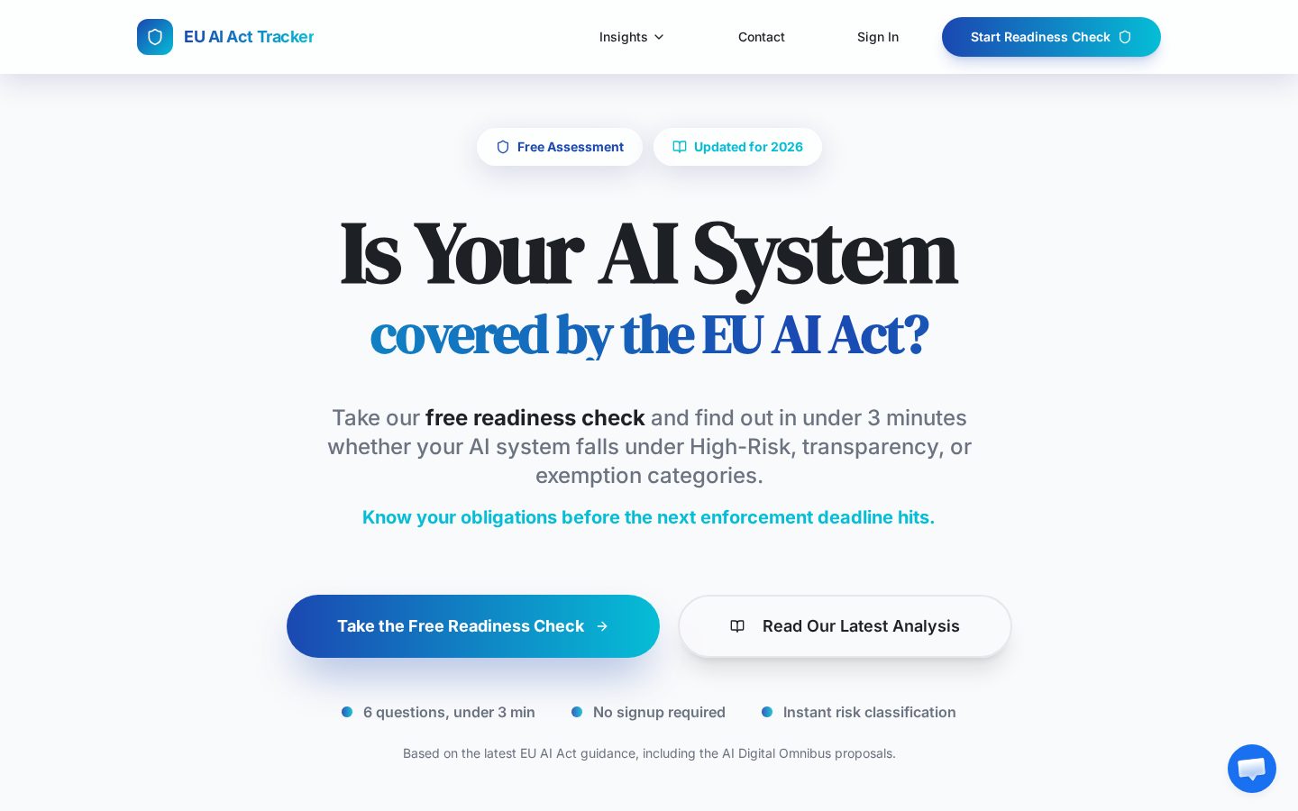 EU AI Act Tracker Homepage