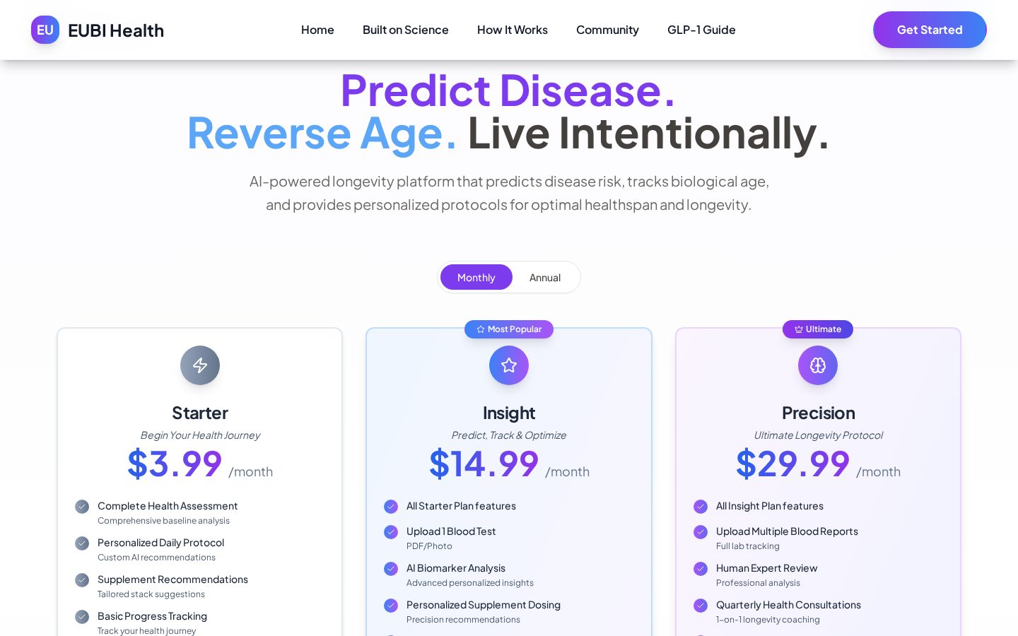 Eubi Health Pricing