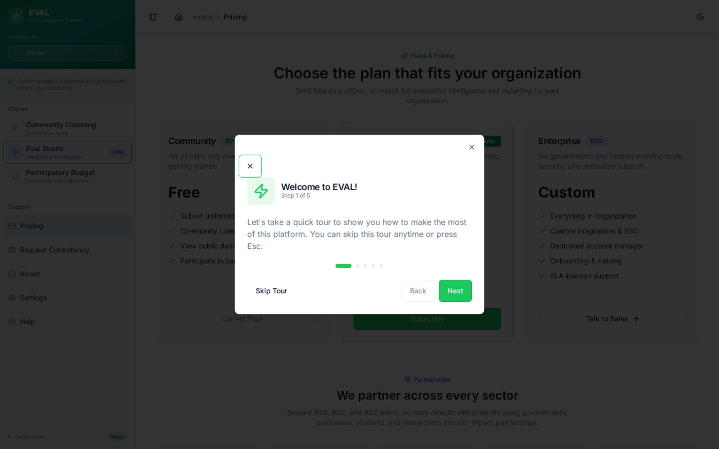 Eval Platform Pricing