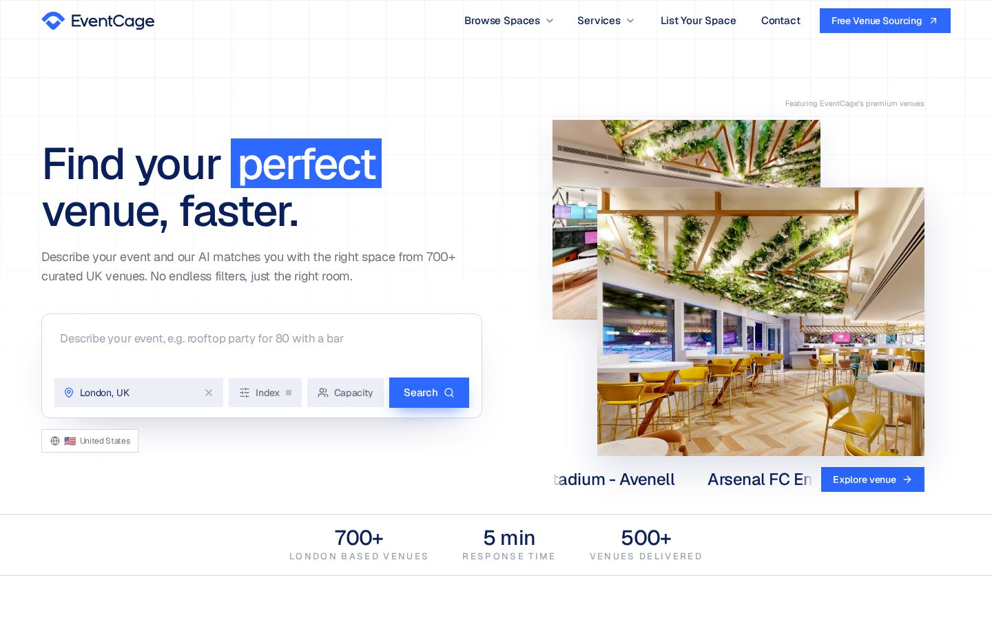 Eventcage Homepage