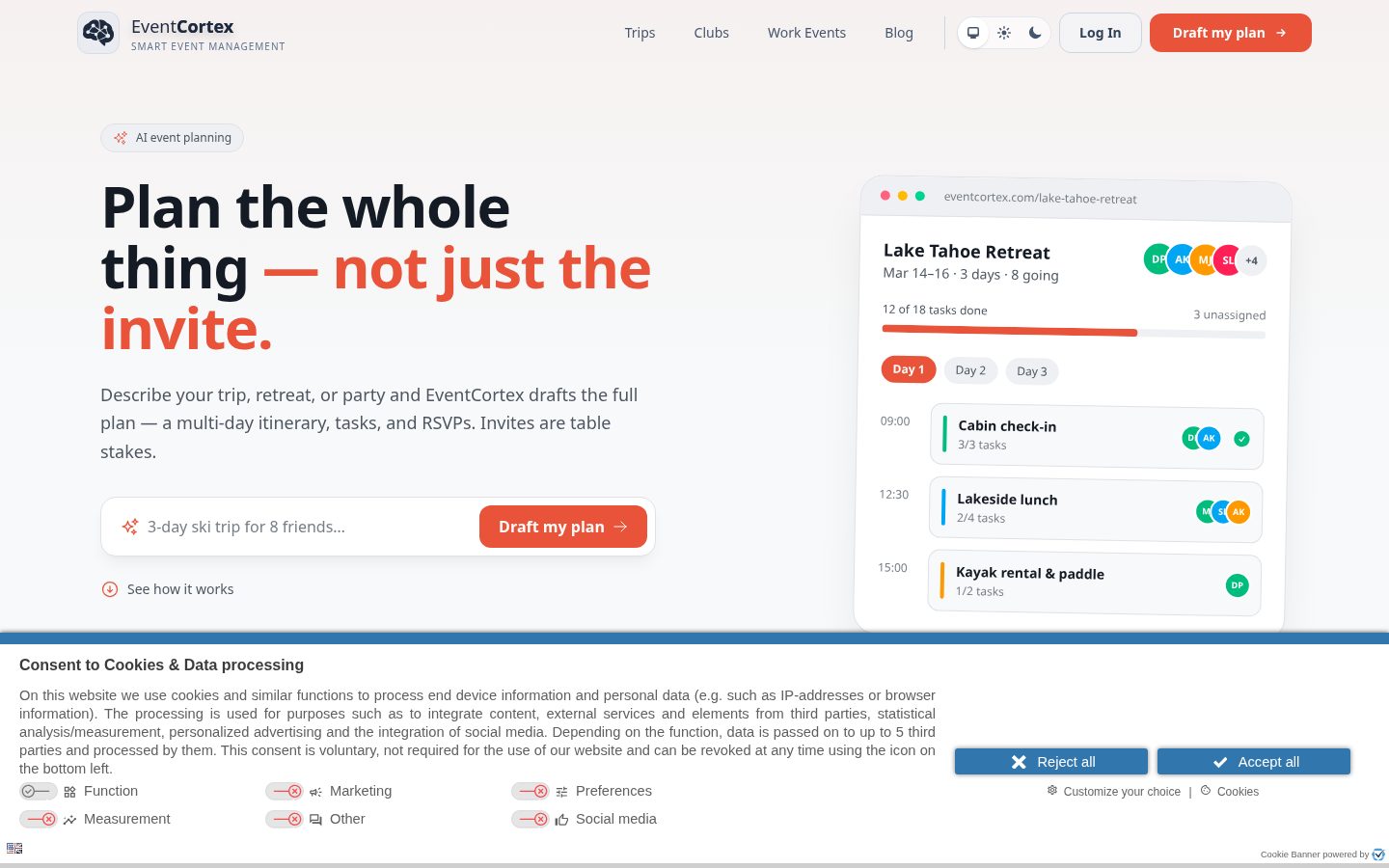EventCortex Homepage