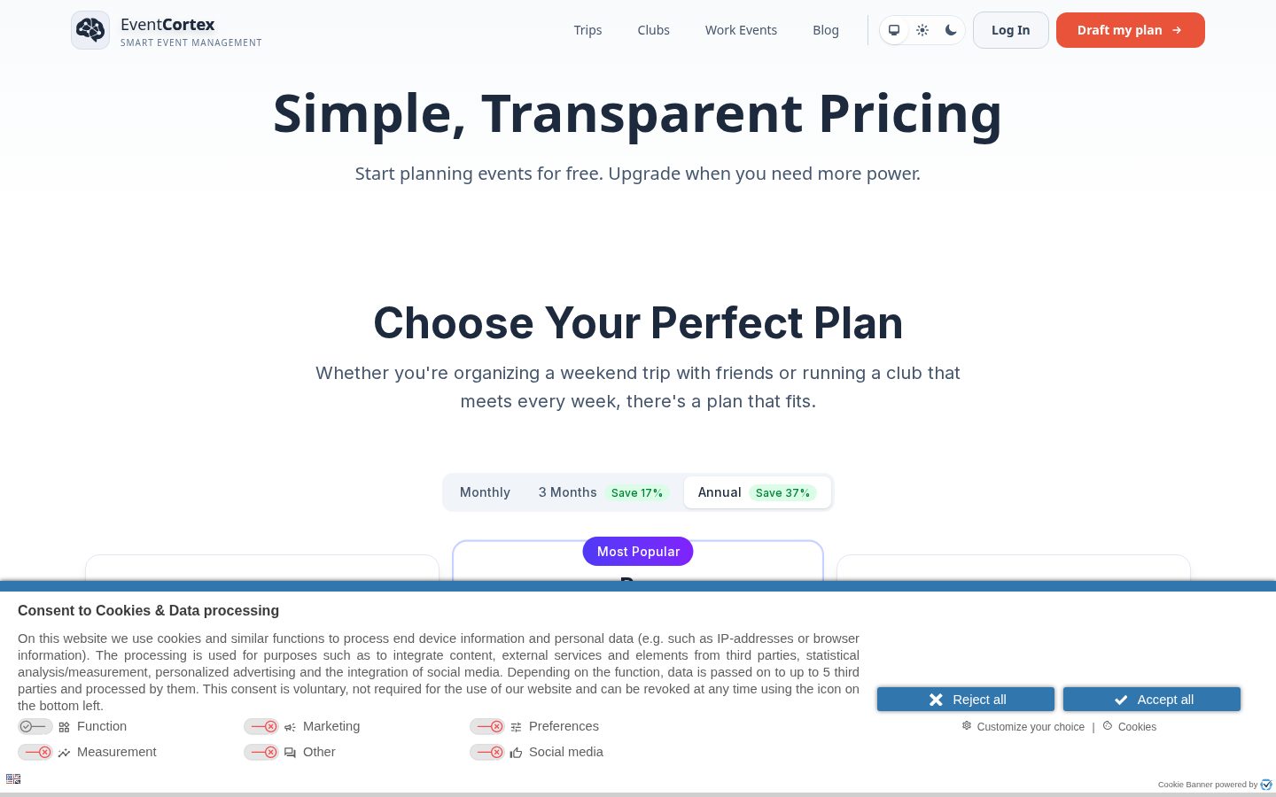 EventCortex Pricing