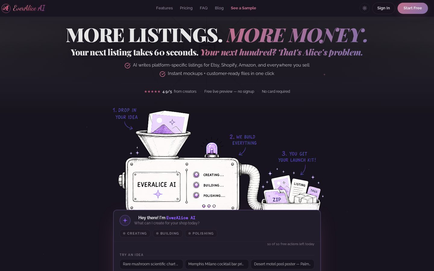 EverAlice AI Homepage